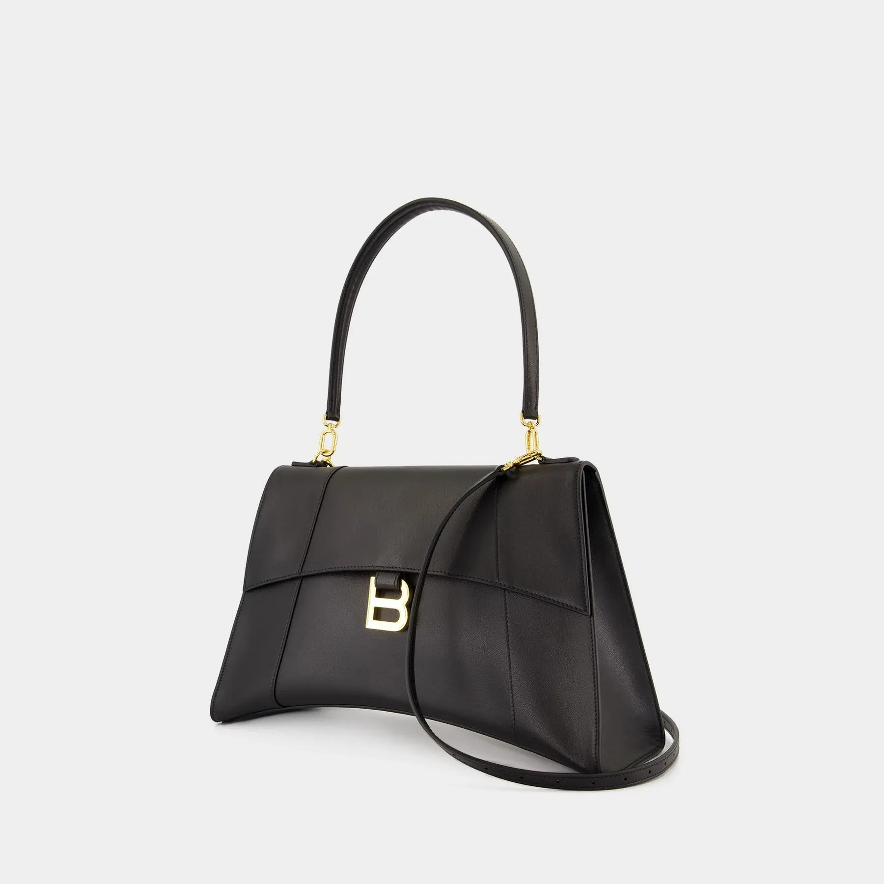 BALENCIAGA Medium Hourglass Soft Leather Shoulder Bag