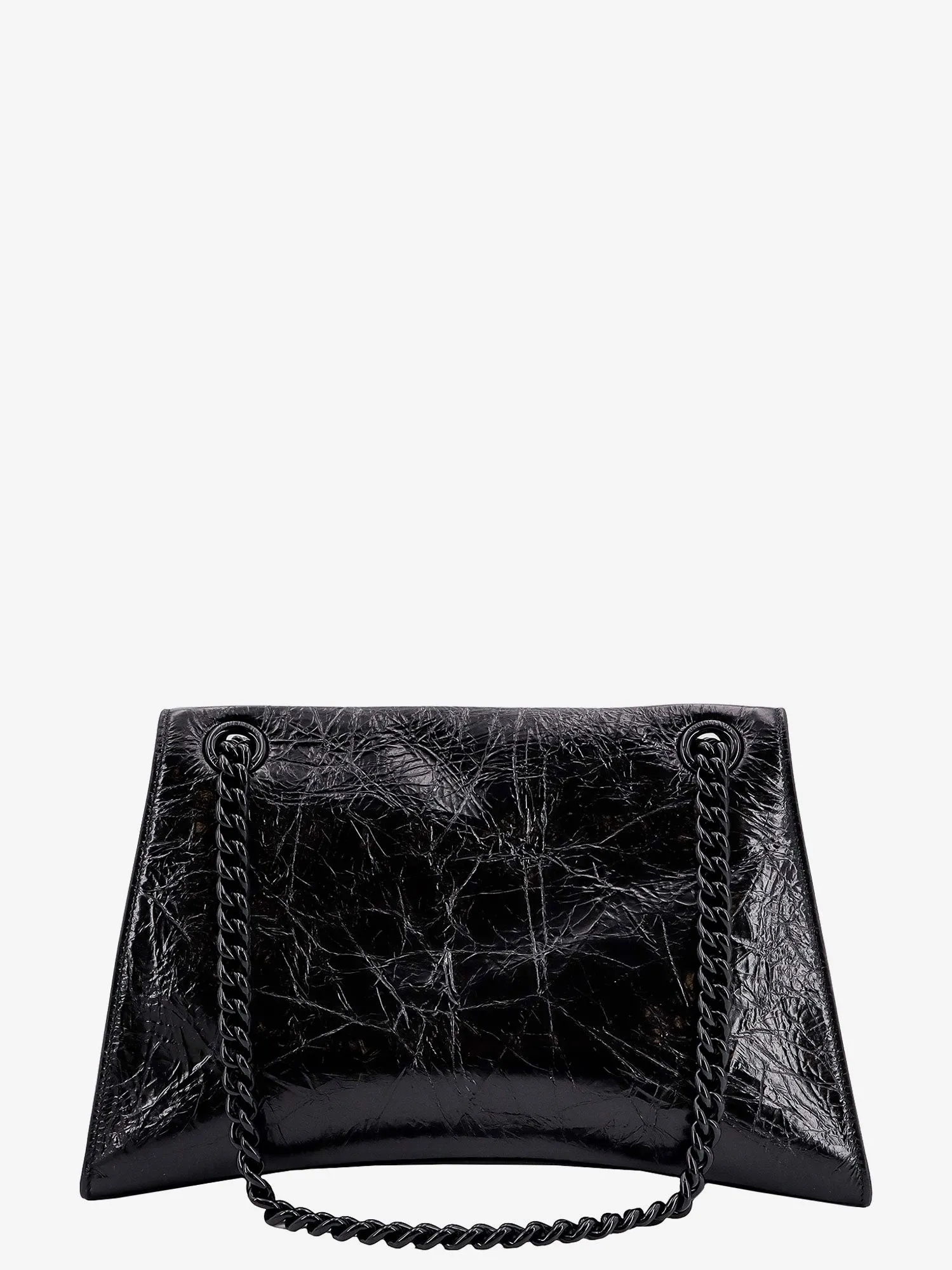 Balenciaga Patent Leather Shoulder Bag With Frontal Monogram