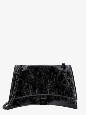 Balenciaga Patent Leather Shoulder Bag With Frontal Monogram