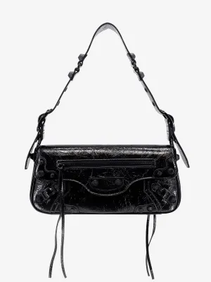 Balenciaga Patent Leather Shoulder Bag With Metal Details