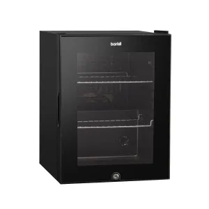 Baridi 40L Drinks Mini Fridge with LED Light, Black and Glass Door