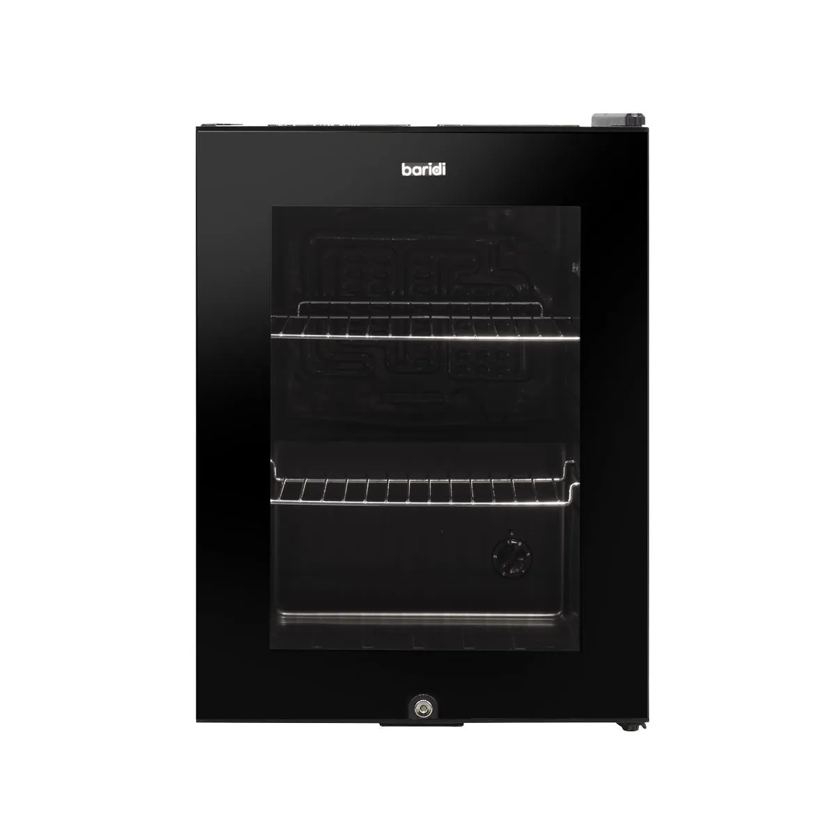 Baridi 40L Drinks Mini Fridge with LED Light, Black and Glass Door