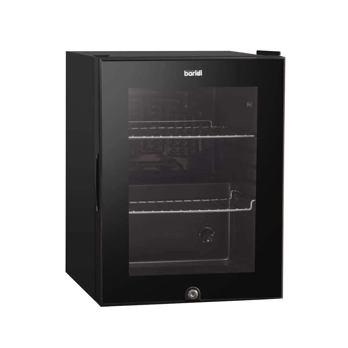 Baridi 40L Drinks Mini Fridge with LED Light, Black and Glass Door