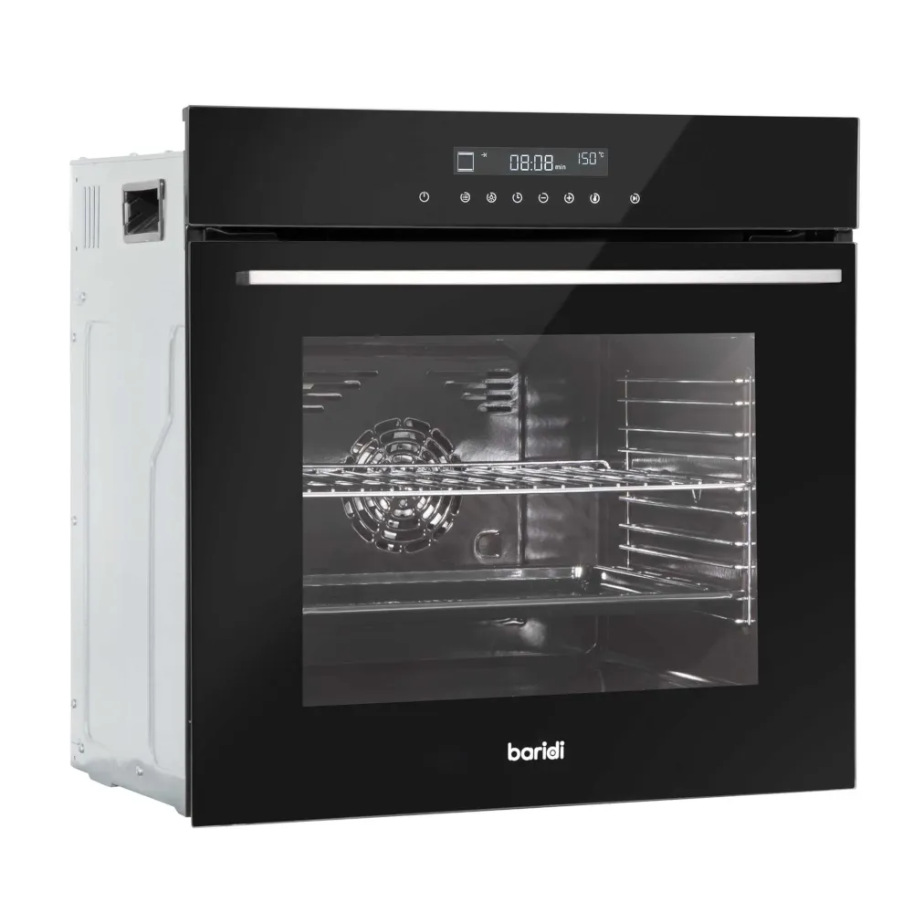 Baridi Integrated Fan-Assisted Electric Oven 60cm, 72L Capacity - Black - A