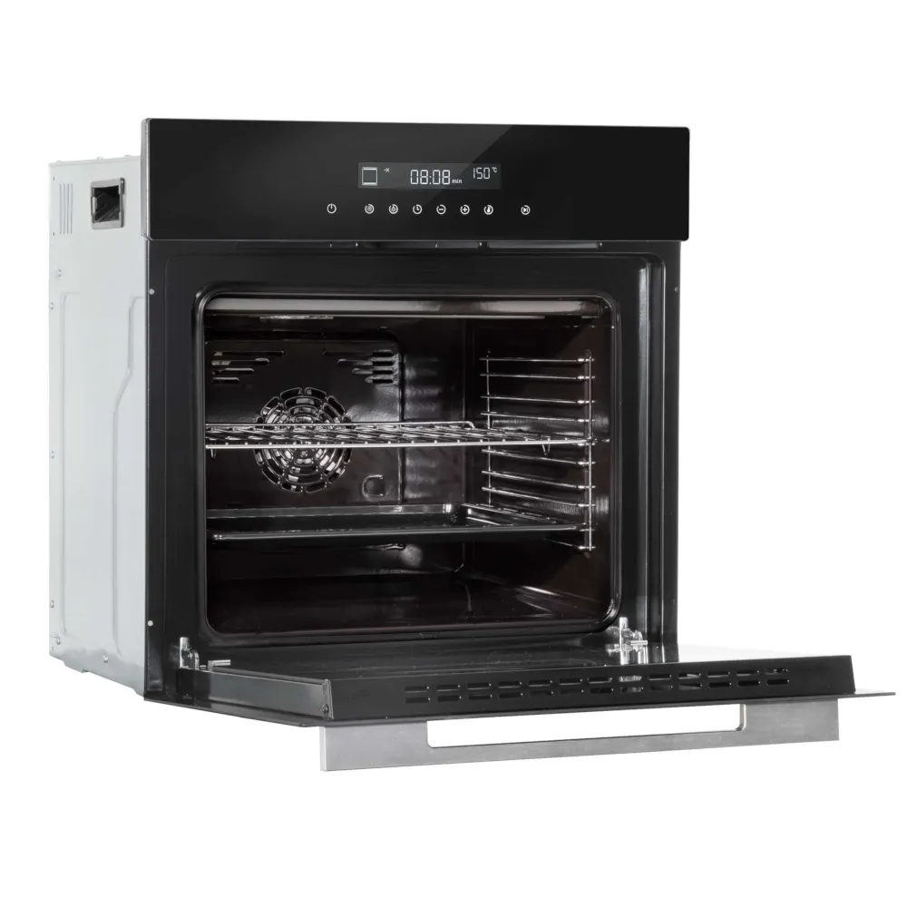 Baridi Integrated Fan-Assisted Electric Oven 60cm, 72L Capacity - Black - A
