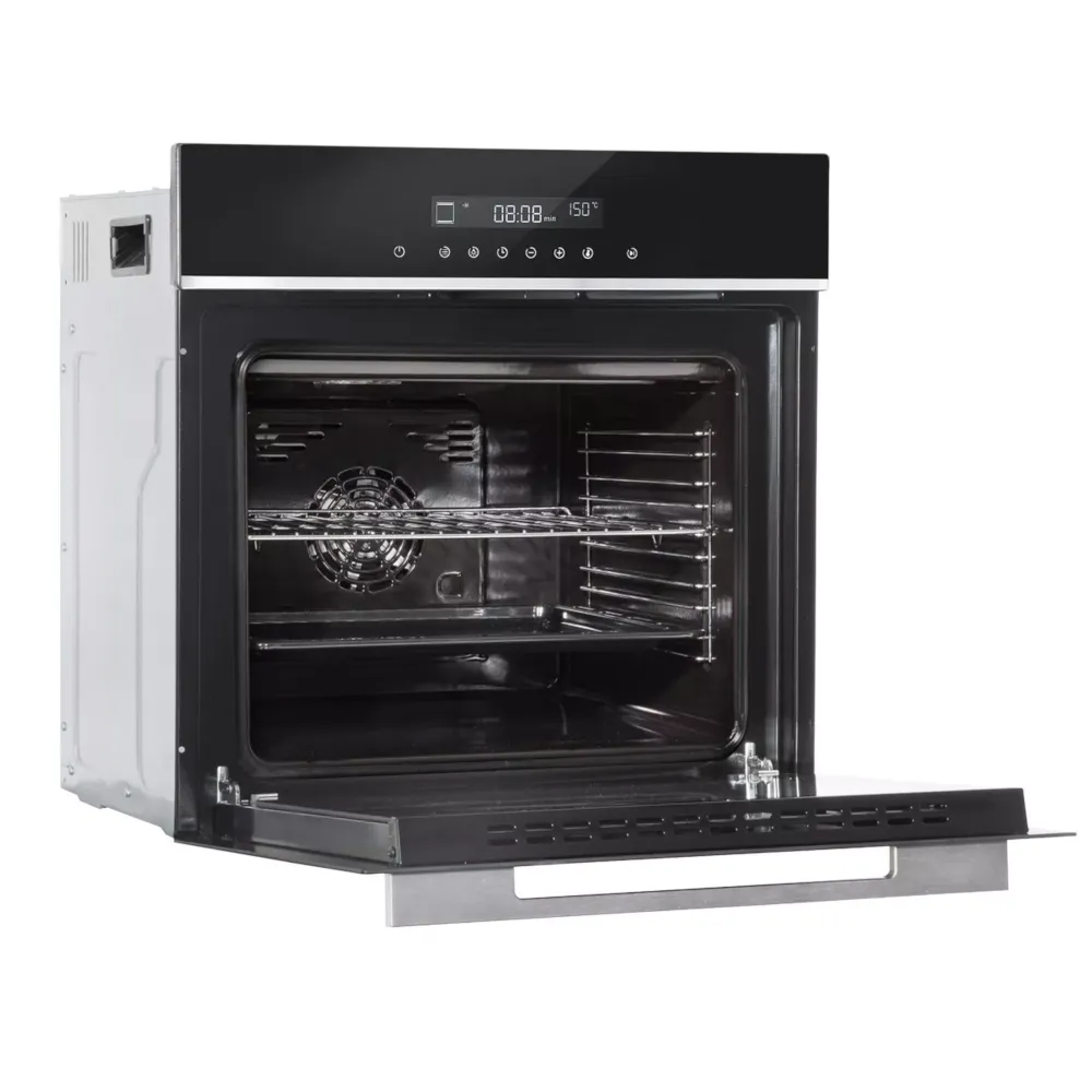 Baridi Integrated Fan-Assisted Electric Oven 60cm, 72L Capacity - Black/Stainless Steel - B