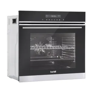 Baridi Integrated Fan-Assisted Electric Oven 60cm, 72L Capacity - Black/Stainless Steel - B