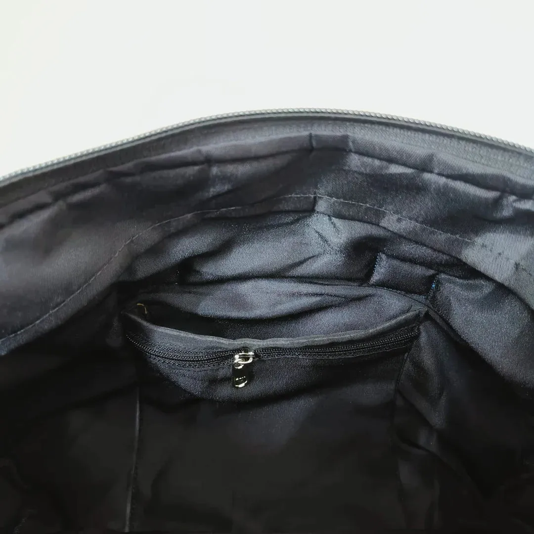 Barrel Handbags Black Ajarkh Print