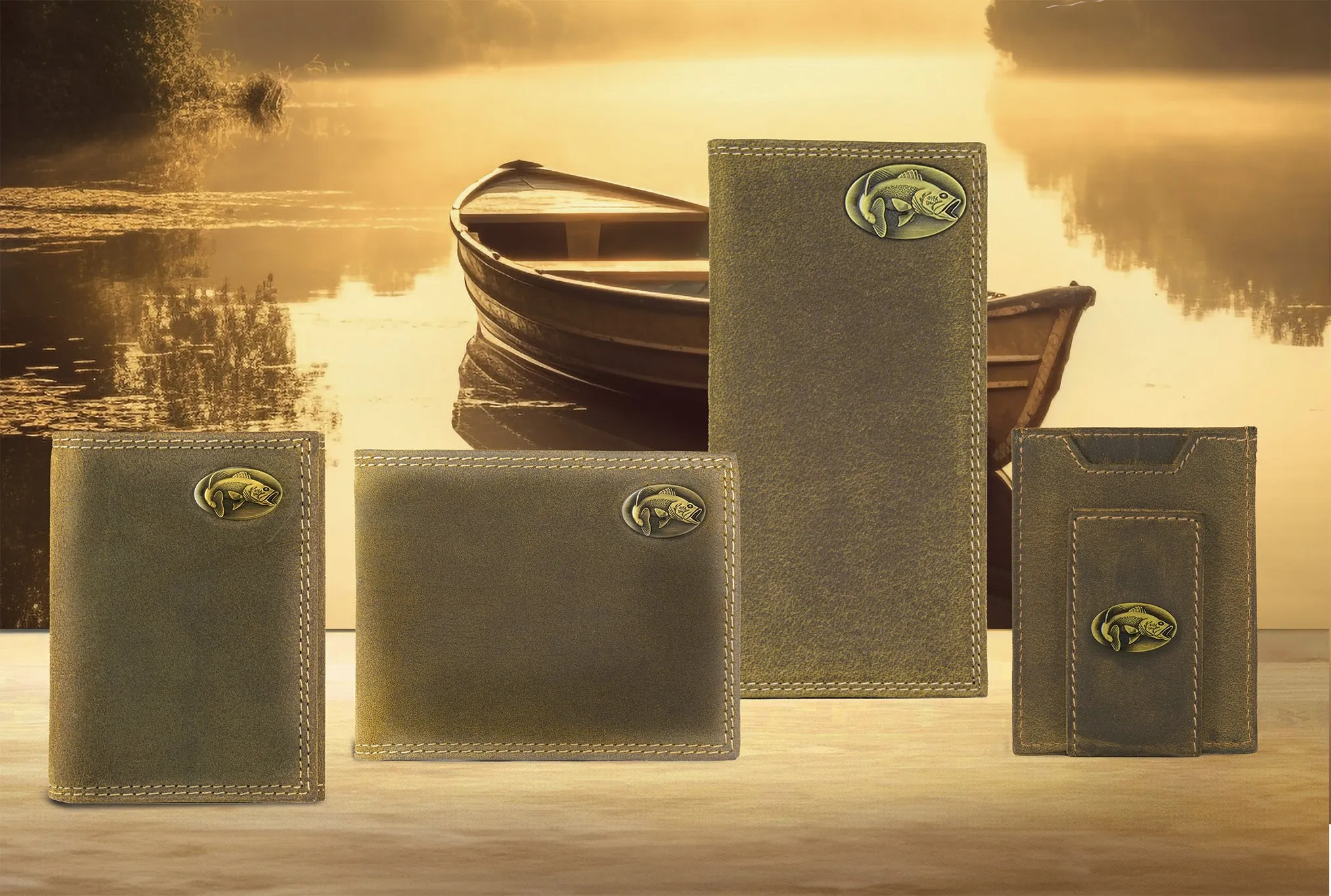 Bass Vintage Tan Leather Secretary Wallet