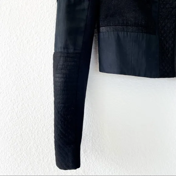BCBGMaxAzria Black Zip Up Quilted Jacket
