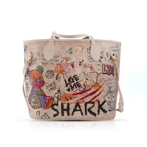 Bear Doodle Large Capacity Handy Shoulder Bag