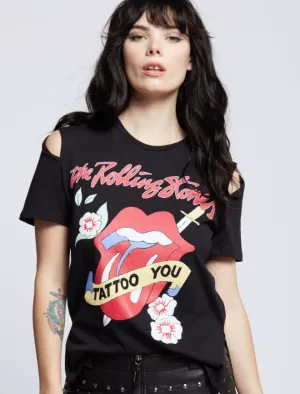 Black The Rolling Stones Slit Sleeve Tee