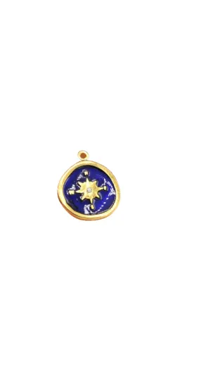 Blue compass charm