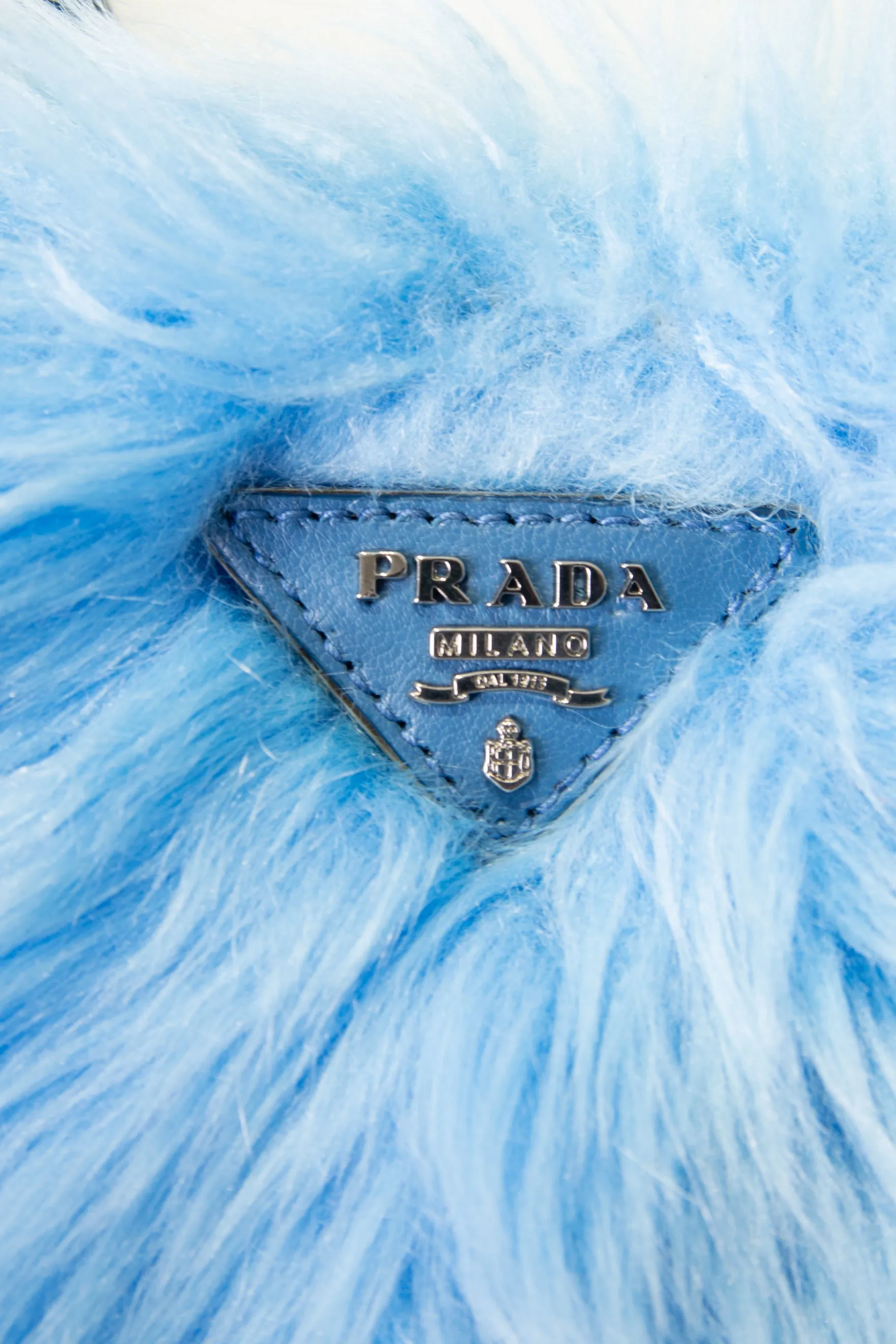 Blue Faux Fur Bag
