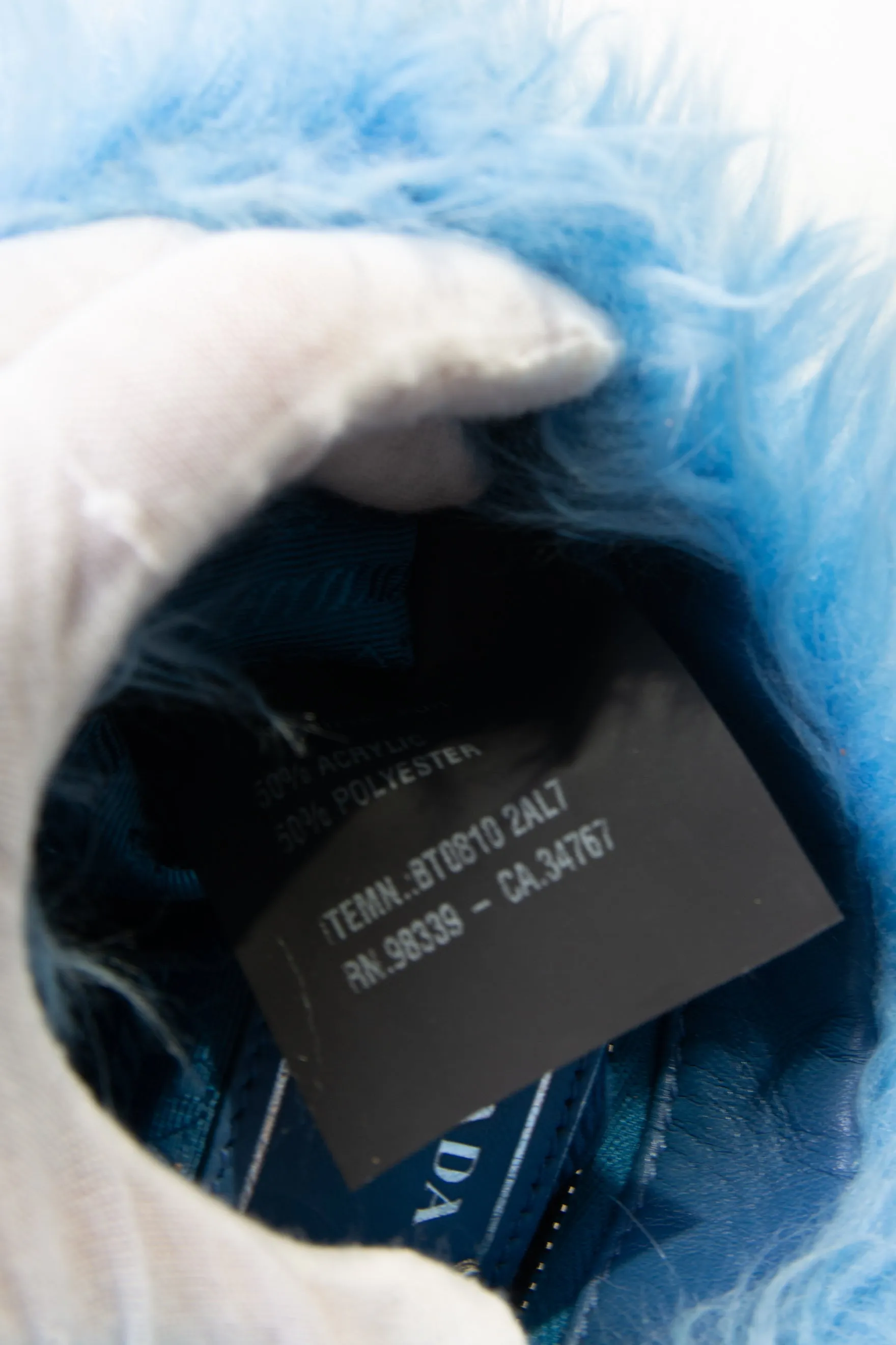 Blue Faux Fur Bag
