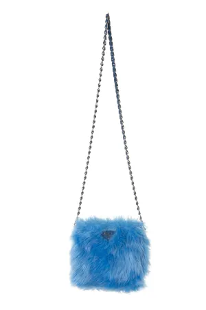 Blue Faux Fur Bag