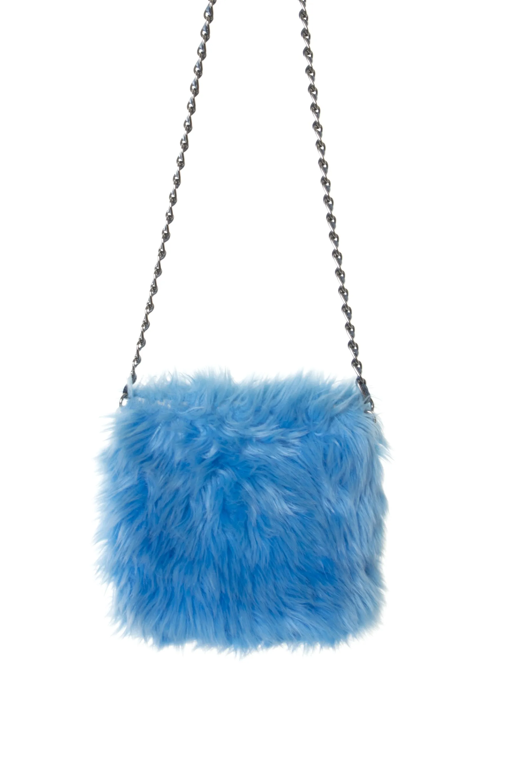 Blue Faux Fur Bag