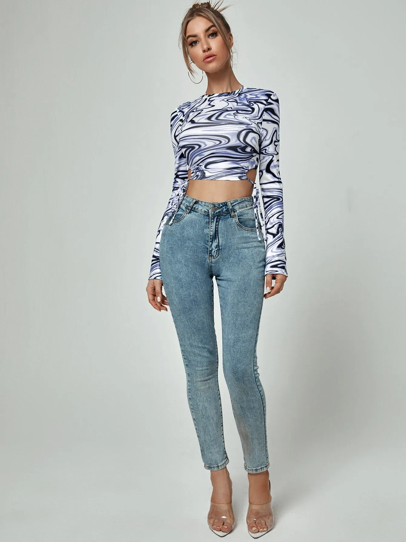 Blue Haze Tie Side Top