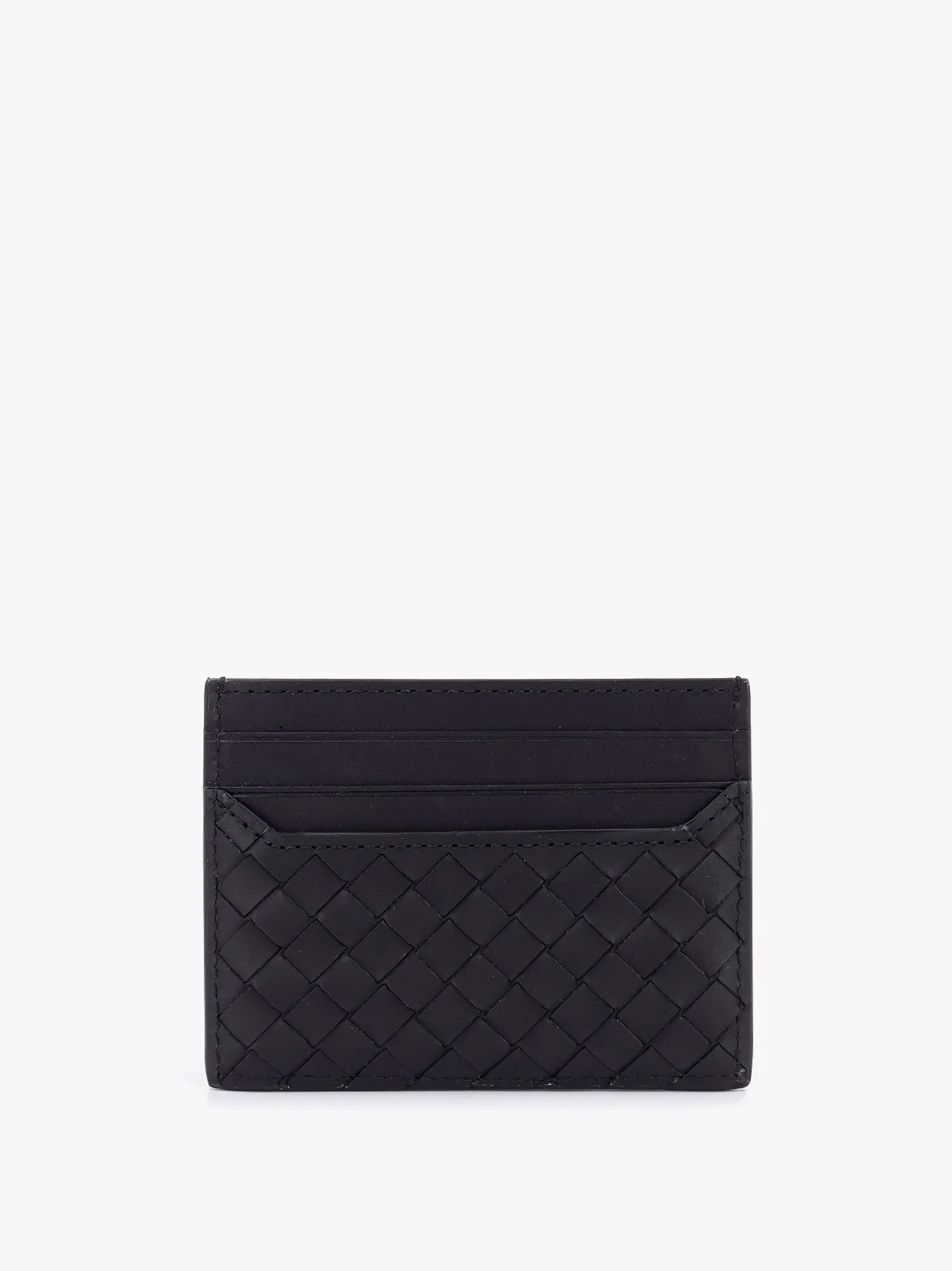 Bottega Veneta Leather Card Holder With Woven Fabric