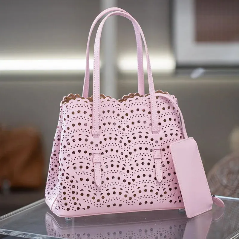 Brand Design Fashion Large Capacity Genuine Leather Bucket Bag 2024 Luxury High Quality Cowhide Shoulder Handbags For Women