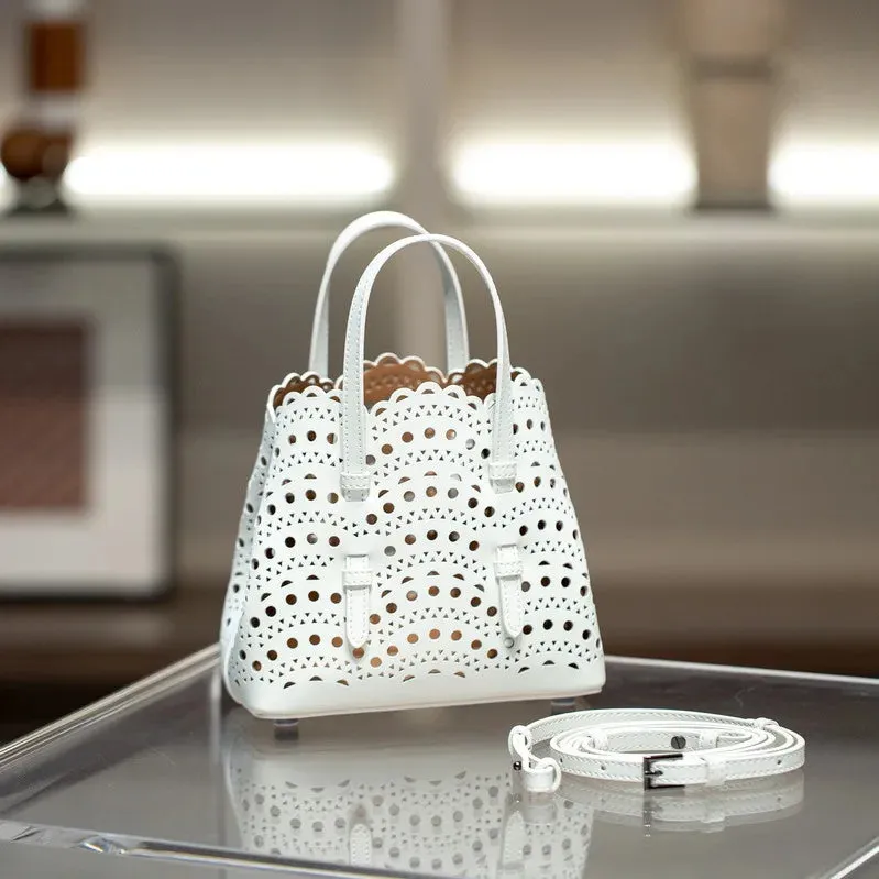 Brand Design Fashion Large Capacity Genuine Leather Bucket Bag 2024 Luxury High Quality Cowhide Shoulder Handbags For Women