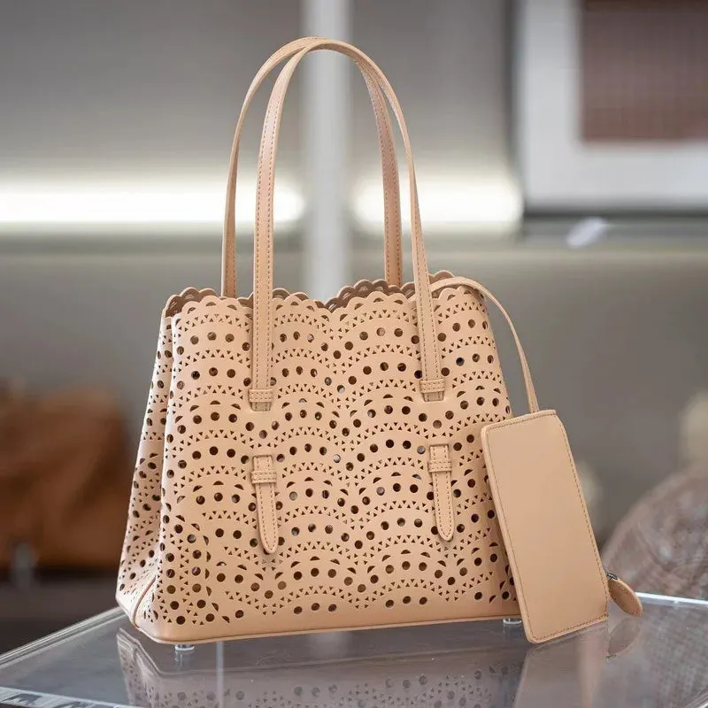 Brand Design Fashion Large Capacity Genuine Leather Bucket Bag 2024 Luxury High Quality Cowhide Shoulder Handbags For Women
