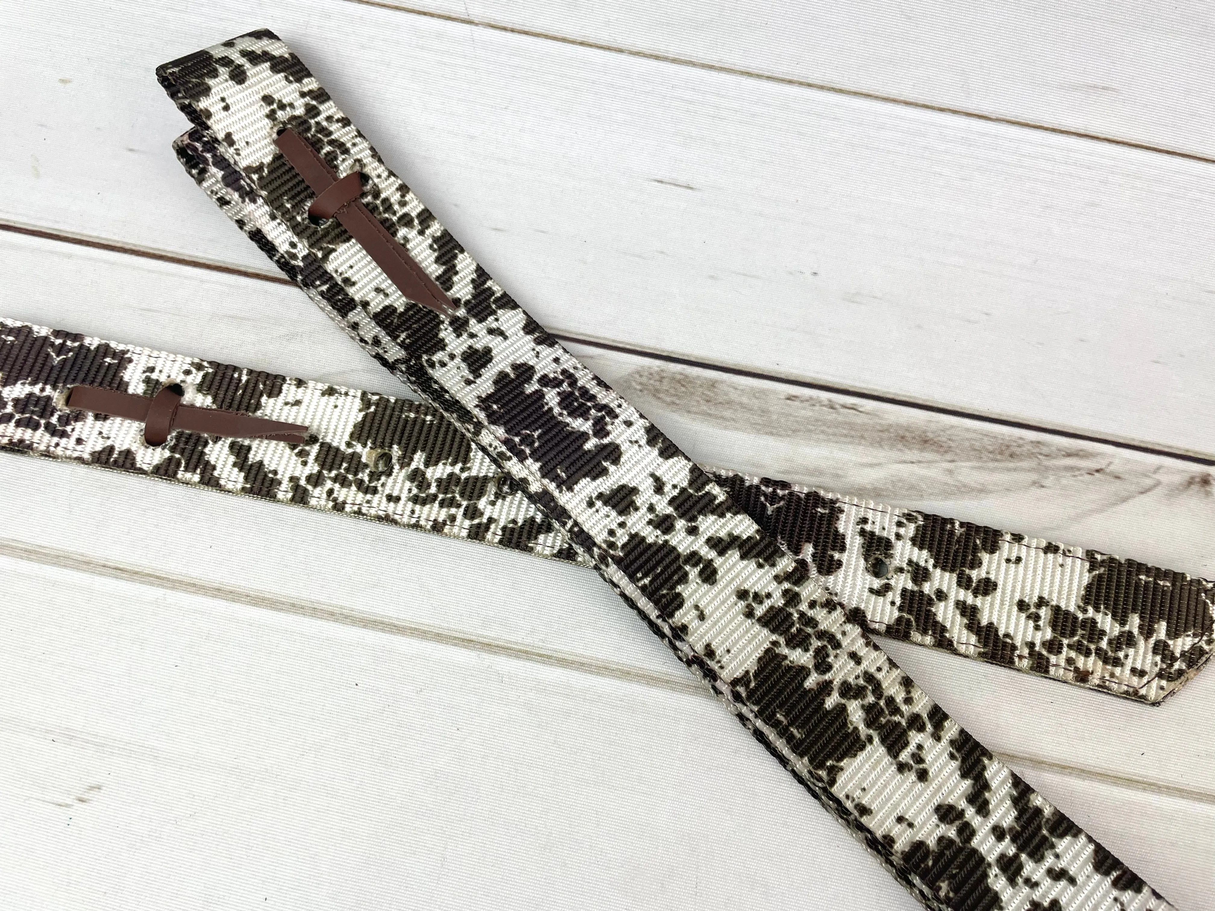 Brown Cow Pattern Cinch Strap Set
