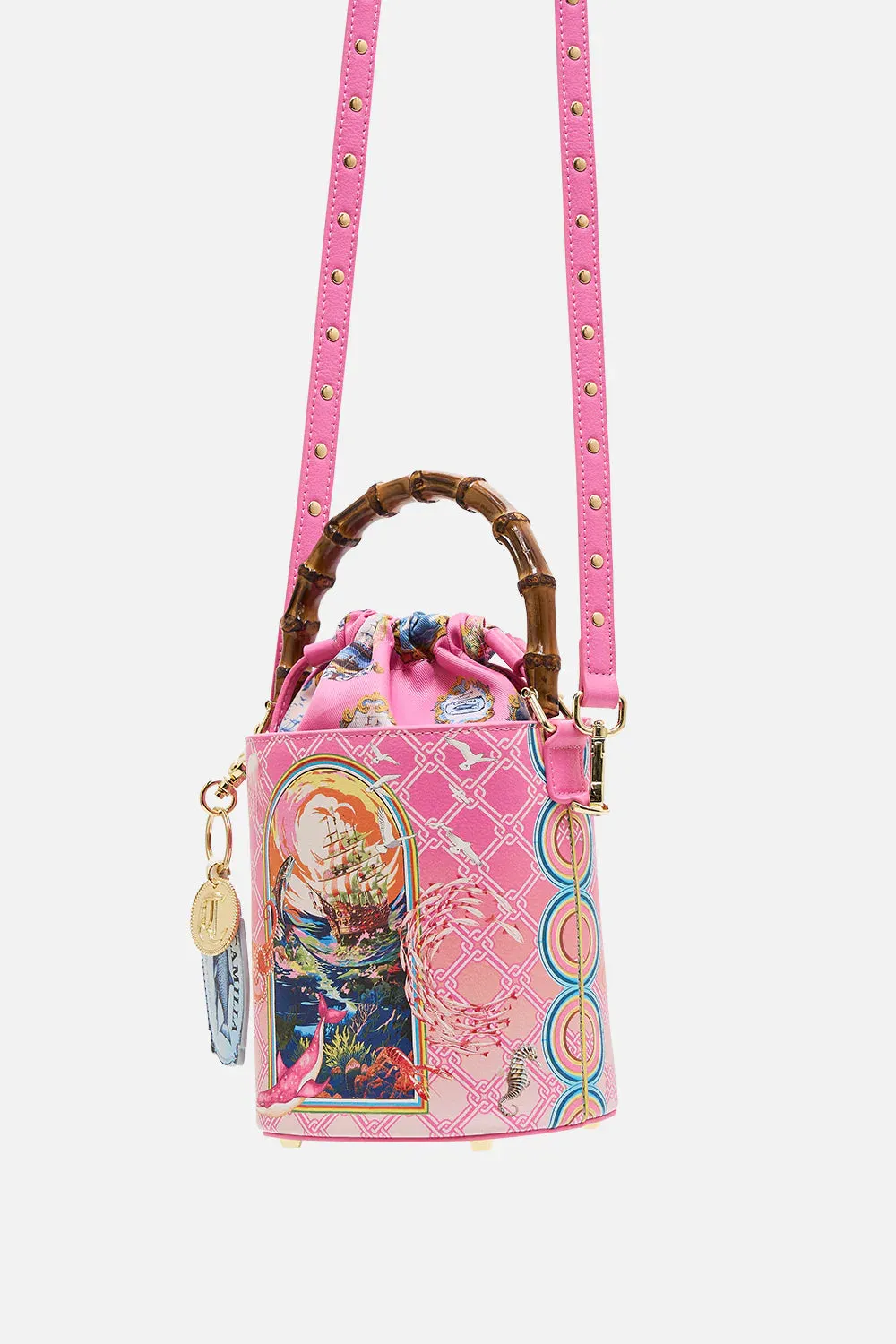 CAMILLA Drawstring Bucket Bag - Salty Splendour