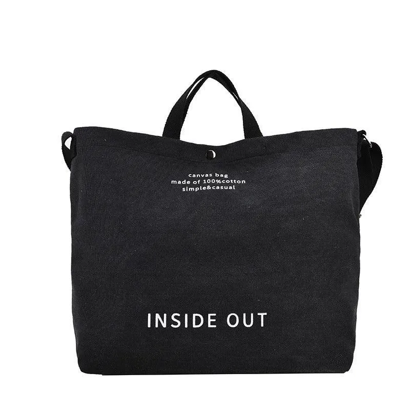 Canvas Letters Tote Bag Large Capacity Crossbody