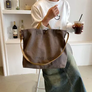Canvas Letters Tote Bag Large Capacity Crossbody