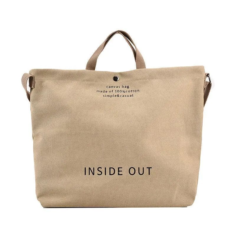 Canvas Letters Tote Bag Large Capacity Crossbody