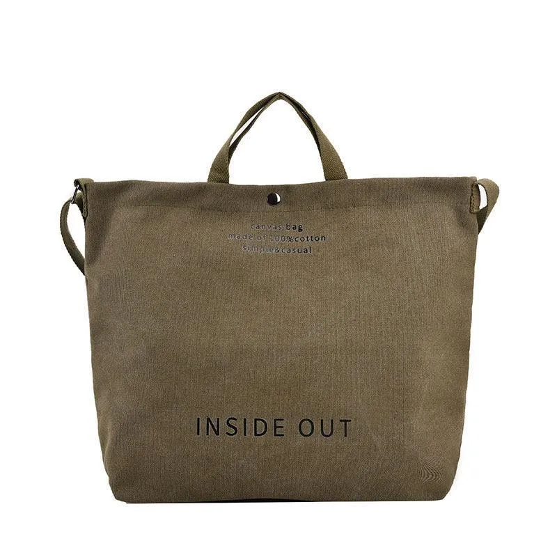 Canvas Letters Tote Bag Large Capacity Crossbody
