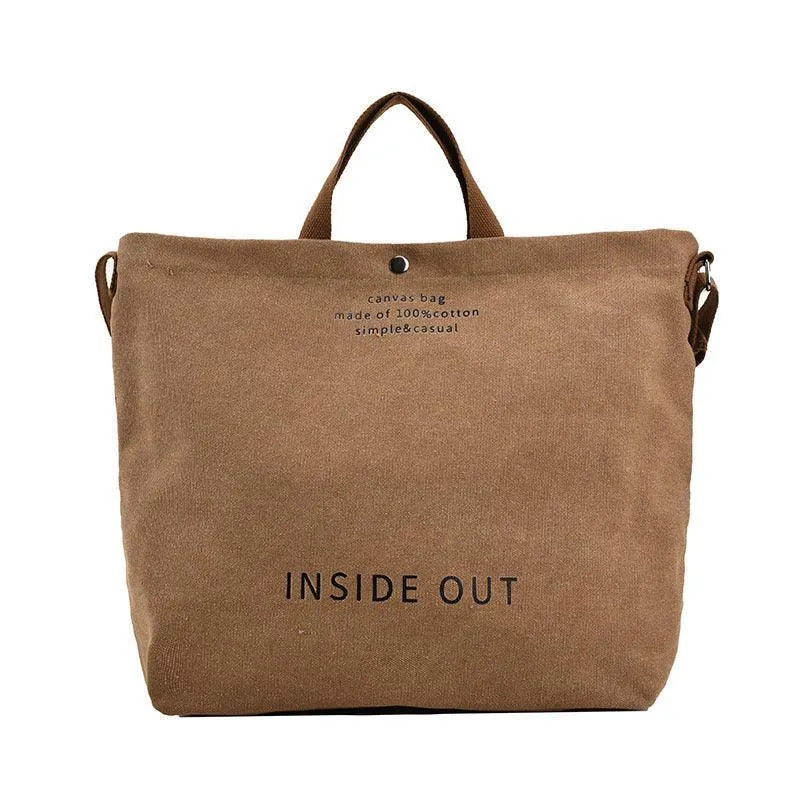 Canvas Letters Tote Bag Large Capacity Crossbody