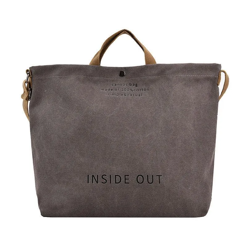 Canvas Letters Tote Bag Large Capacity Crossbody