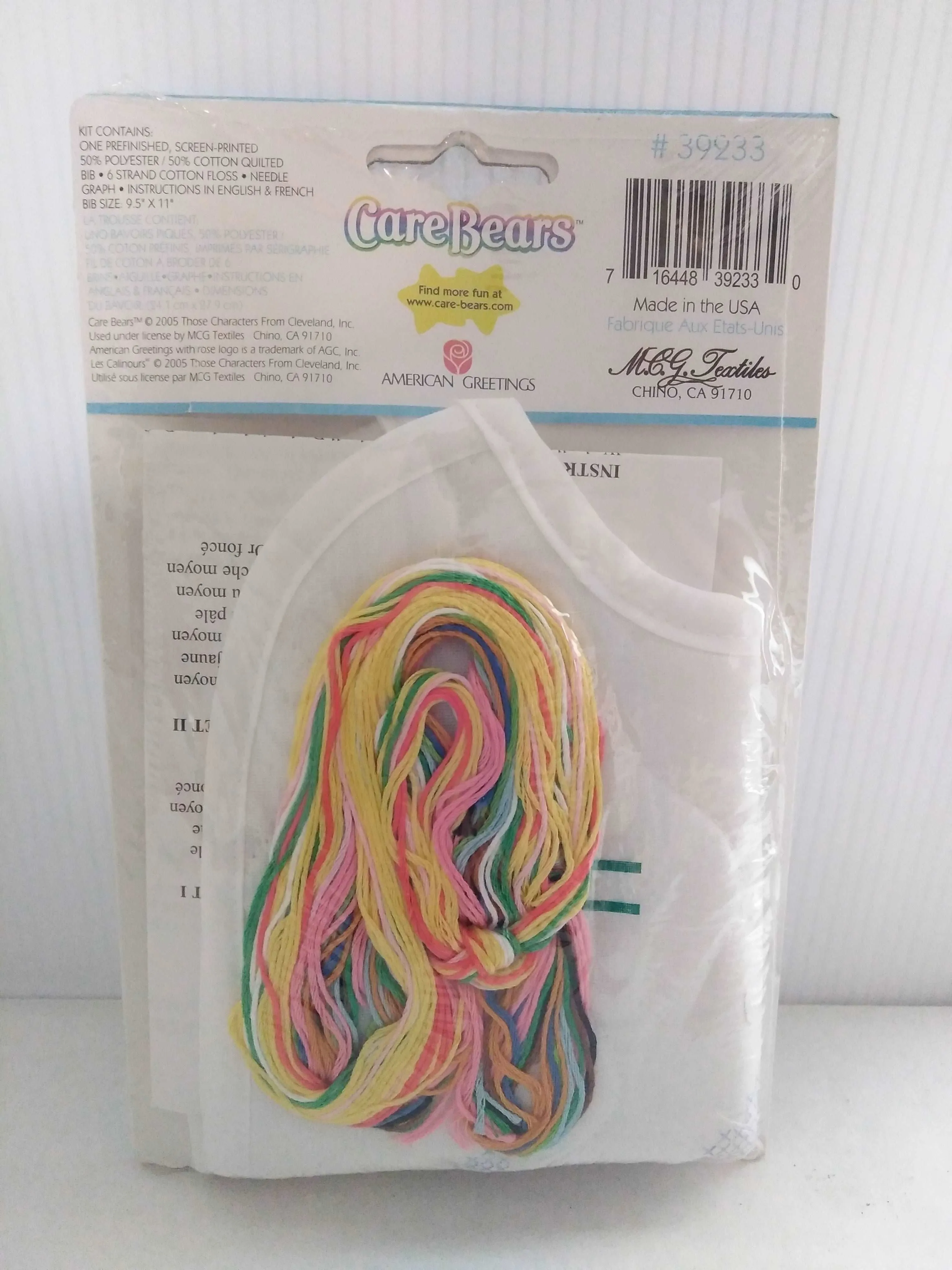 Care Bears Cheer Bear Cross Stitch Kit Bib
