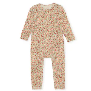 Carnations Printed Long Sleeve Fitted Romper