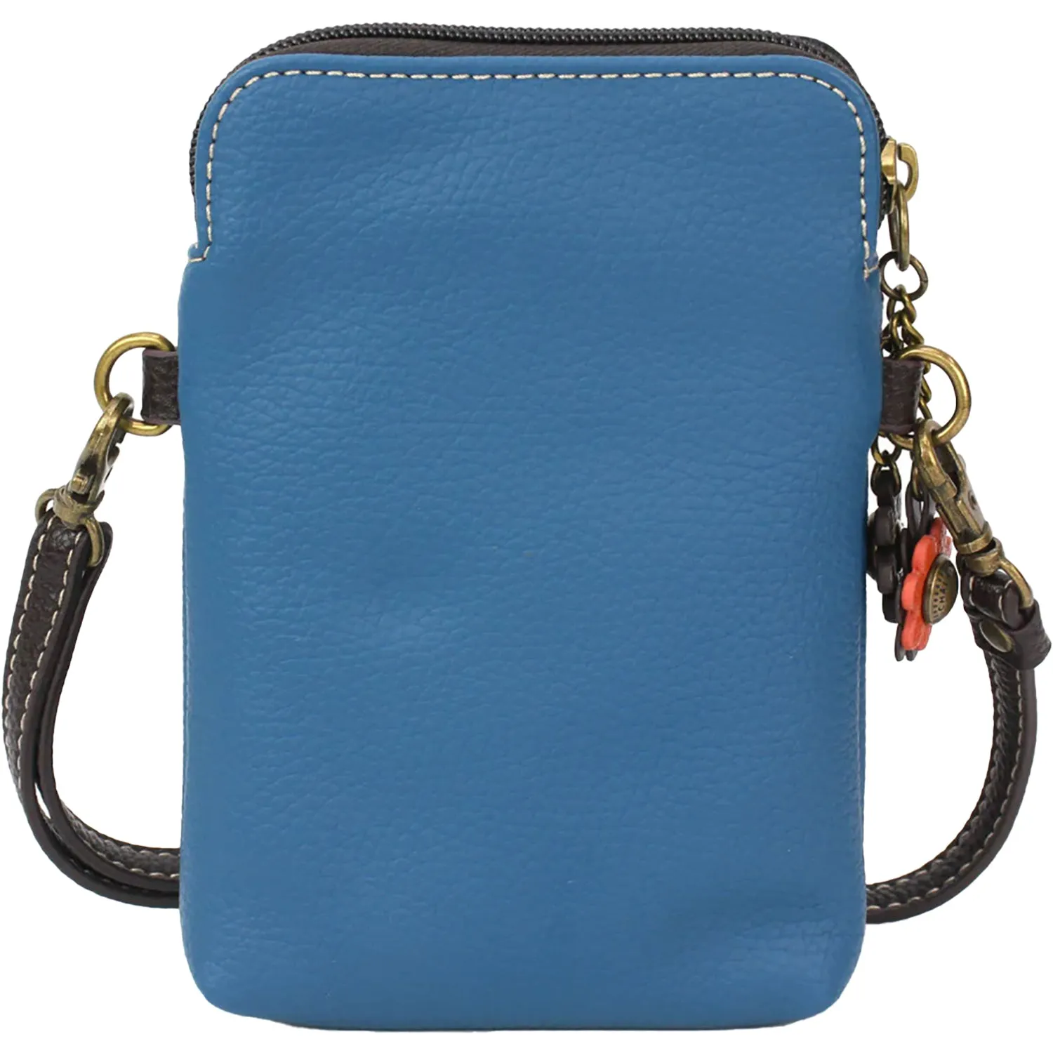 Chala Handbags Yellow Bird Cellphone Xbody Blue