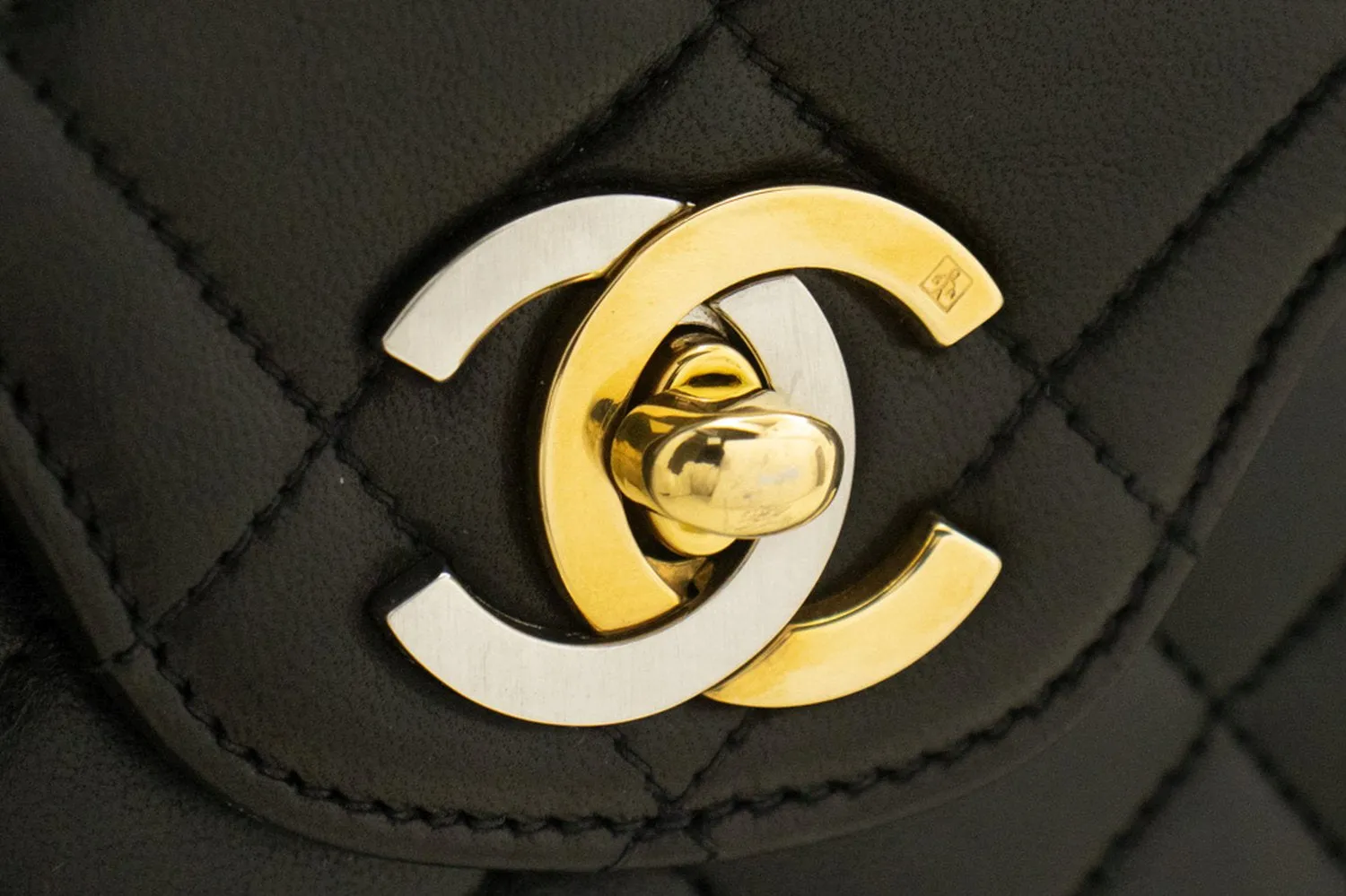 CHANEL Paris Limited Chain Shoulder Bag Black Double Flap Quilted m57