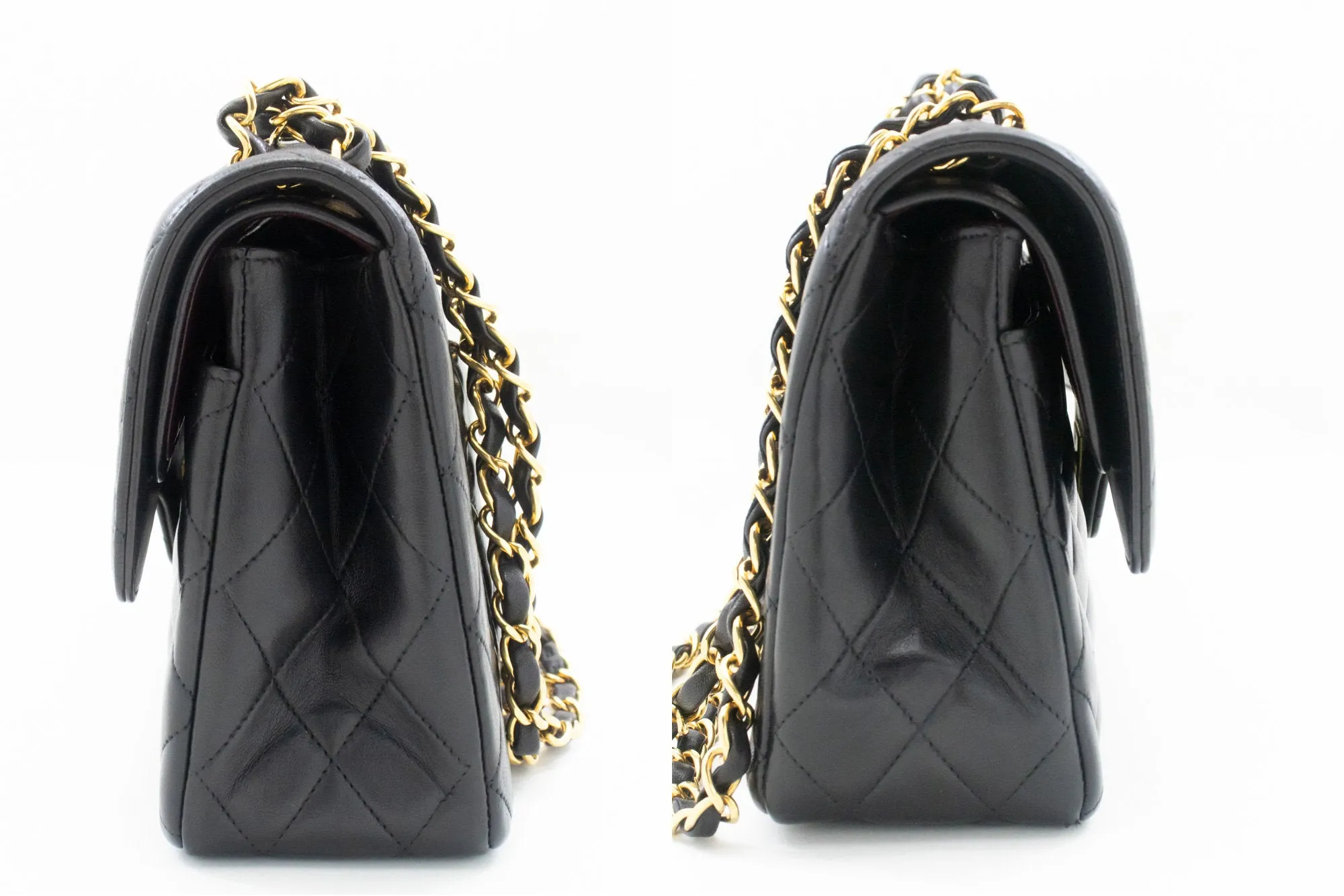 CHANEL Paris Limited Chain Shoulder Bag Black Double Flap Quilted m57