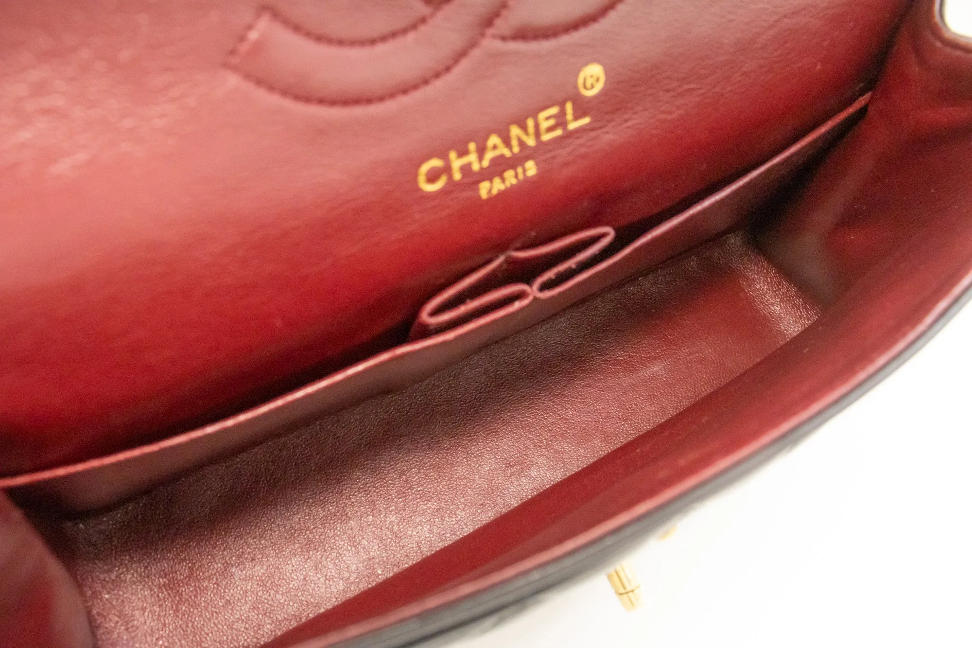CHANEL Paris Limited Chain Shoulder Bag Black Double Flap Quilted m57