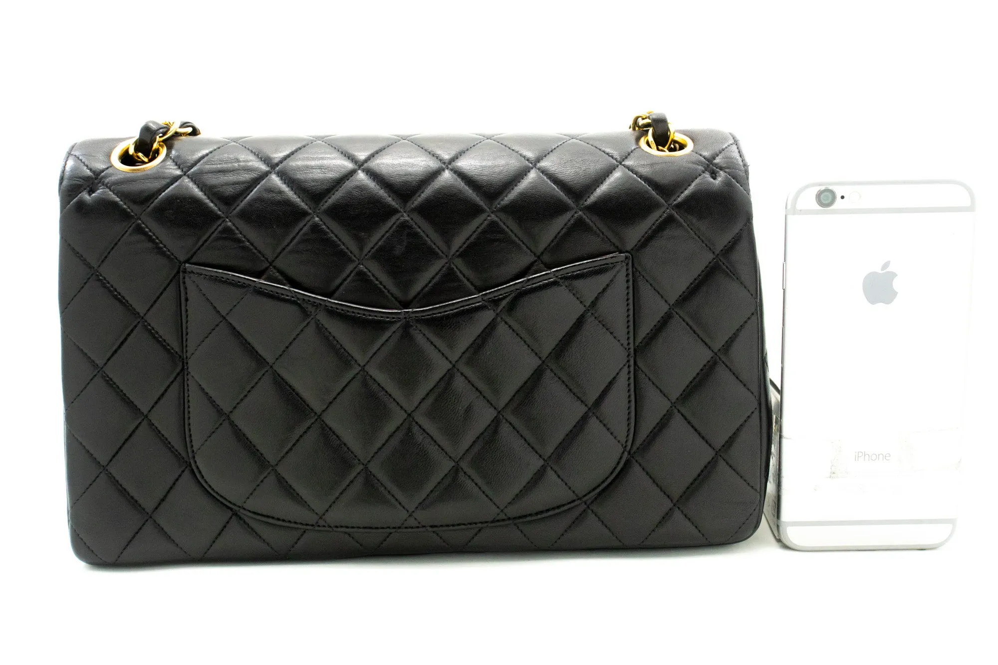 CHANEL Paris Limited Chain Shoulder Bag Black Double Flap Quilted m57