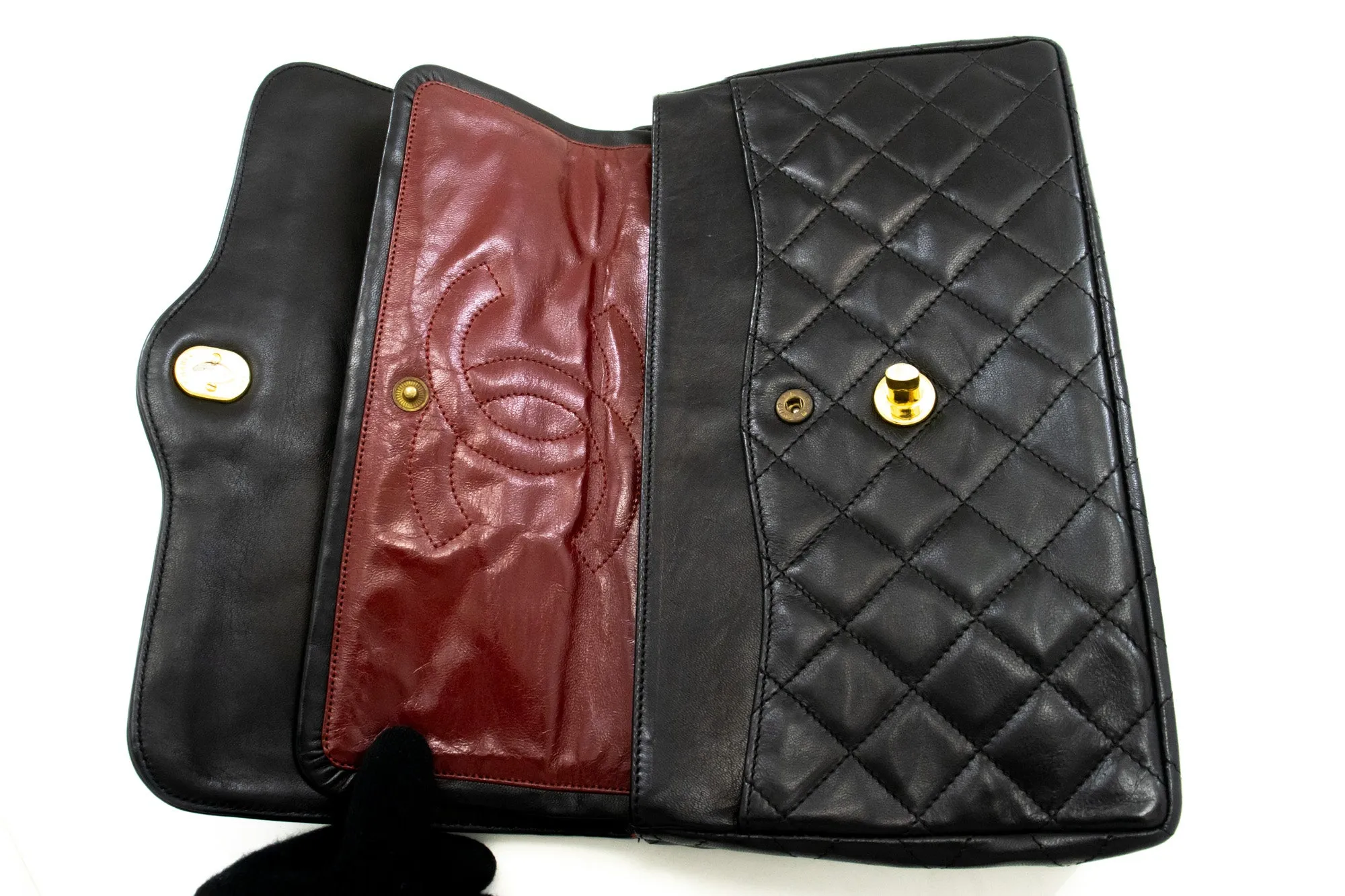 CHANEL Paris Limited Chain Shoulder Bag Black Quilted Double Flap m88