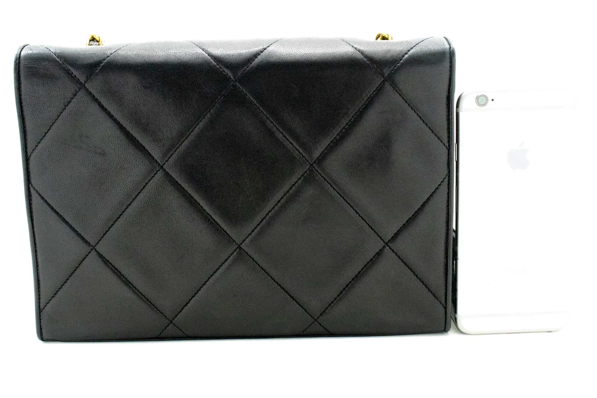 CHANEL Vintage Coco Chain Shoulder Bag Black Flap Quilted Lambskin n14