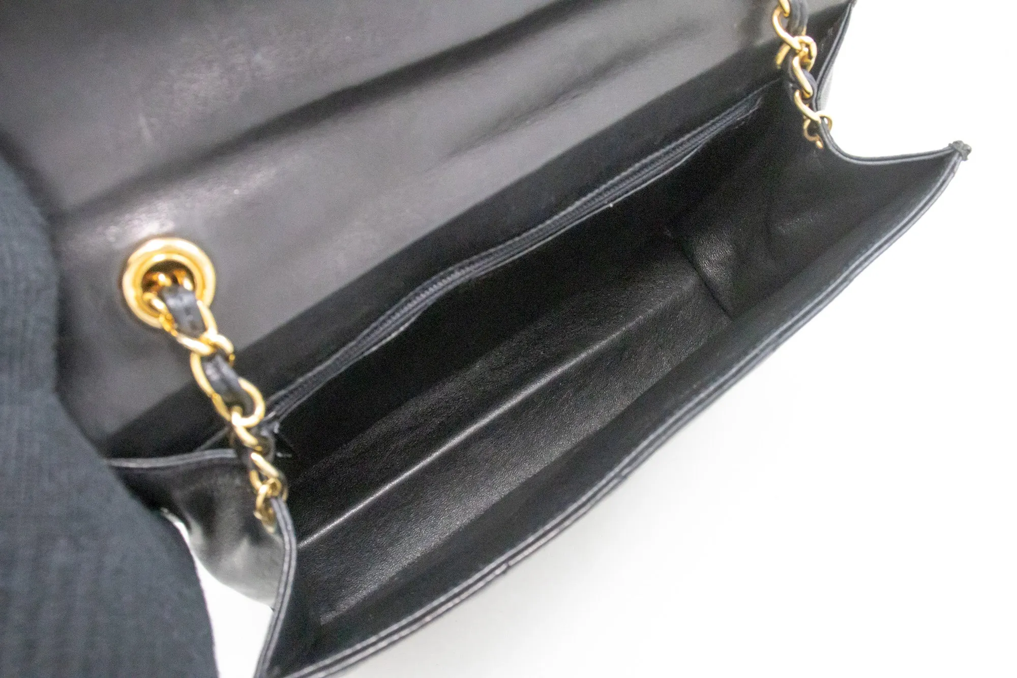 CHANEL Vintage Coco Chain Shoulder Bag Black Flap Quilted Lambskin n14