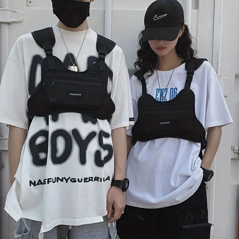 Chest Bag Hip Hop Streetwear Large Capacity Waist Bag - Sports Casual Vest Bag for Men and Women