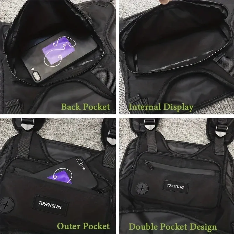 Chest Bag Hip Hop Streetwear Large Capacity Waist Bag - Sports Casual Vest Bag for Men and Women