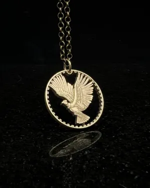 Chile - Flying Andean Condor (10 Centesimos) Cut Coin Pendant