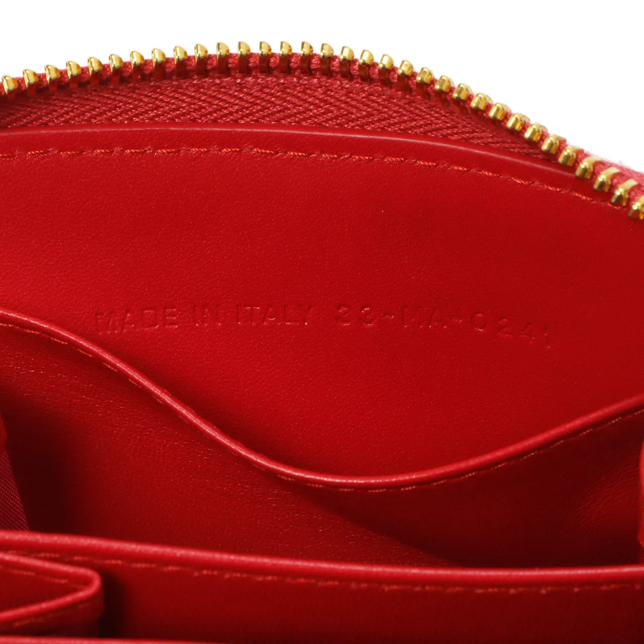 Christian Dior Raspberry Lambskin Cannage Mini Caro Zipped Pouch With Chain