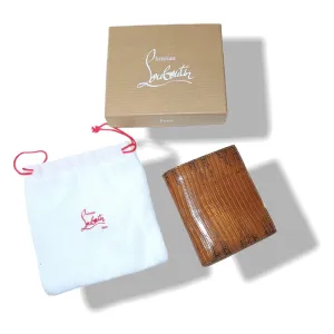Christian Louboutin Honey Lizard Men's Paros Billfold Wallet With Coin Pocket NIB!