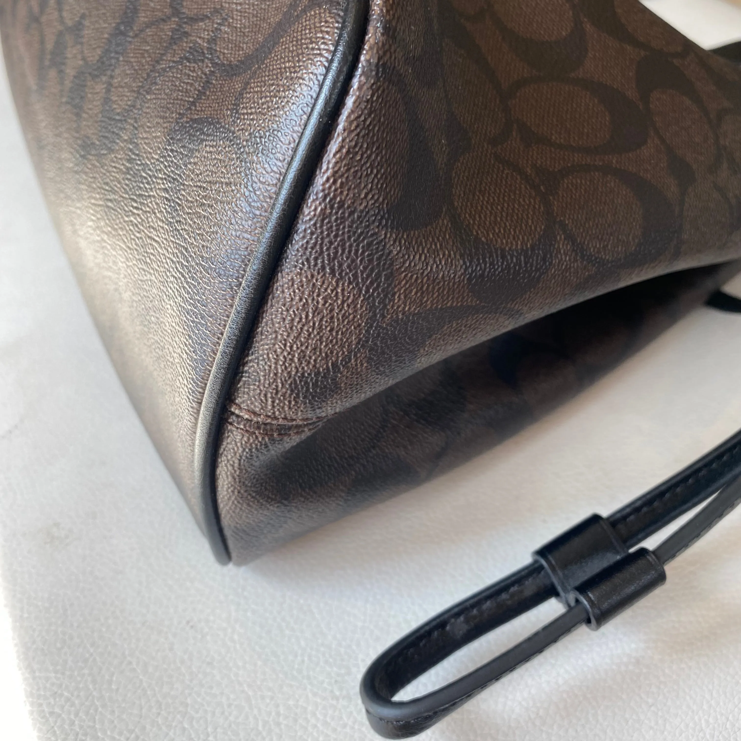 COACH #F57842 Drawstring Carryall Signature Canvas Dark Brown